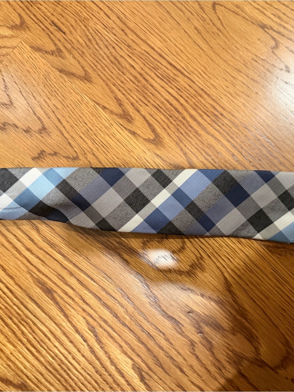 Perry Ellis Blue, Gray and Black Plaid Men’s Tie